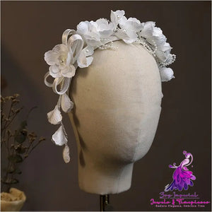 Satin Embossed Flower Hair Hoop