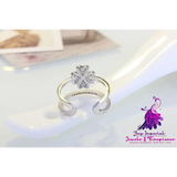 Four-Leaf Diamond Flower Ring