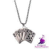 Poker Necklace Titanium Hip Hop Men