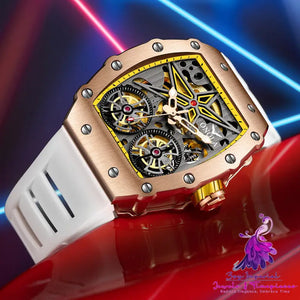 Rudder Flywheel Skeleton Automatic Watch for Men