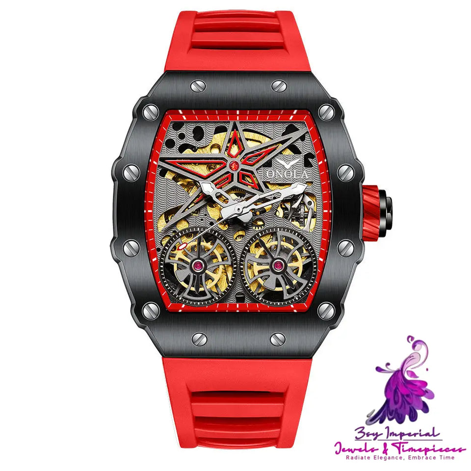 Rudder Flywheel Skeleton Automatic Watch for Men