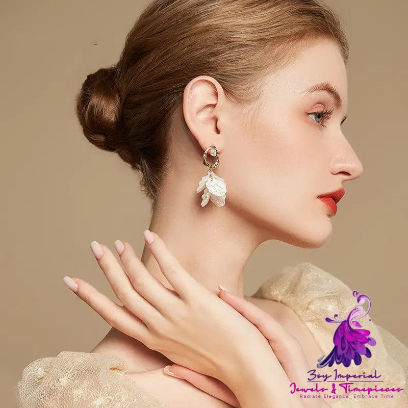 White Petal Earrings