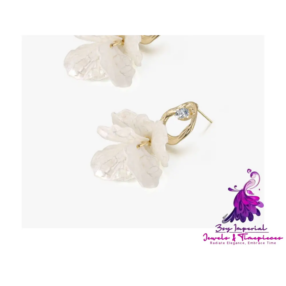 White Petal Earrings