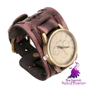 Retro Cowhide Foreign Trade Watch