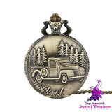 Forest Pickup Truck Vintage Pocket Watch