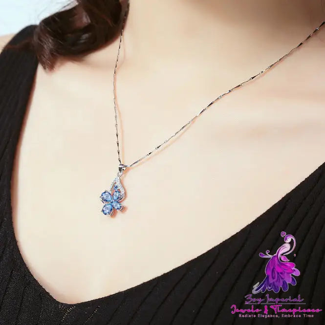 Stylish And Stylish Sea Blue Water Drop Shaped Four Leaf