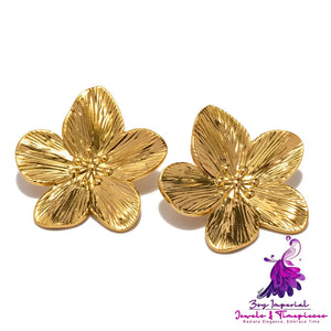 French Royal Style Metal Stud Earrings