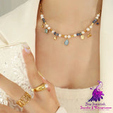 French Multi-material Necklace