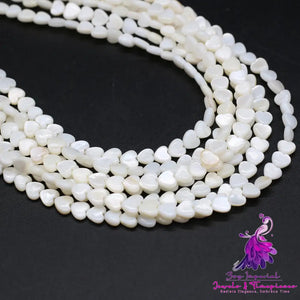 Freshwater Shell Beads Heart Shape Beads White Shell Peach