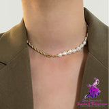 Natural Freshwater Pearl Gold Necklace