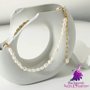 Natural Freshwater Pearl Gold Necklace