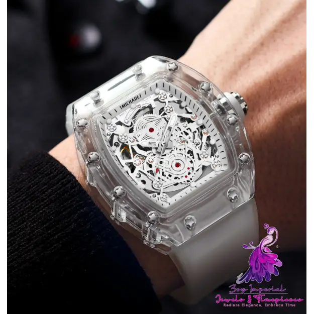 Transparent Barrel Full-automatic Mechanical Watch