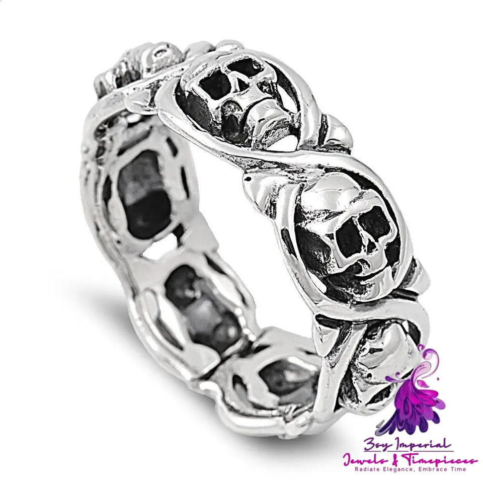 Full Circle Skull Halloween Ring