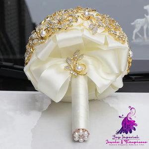 Full Diamond Golden Bridal Bouquet