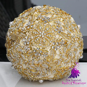 Full Diamond Golden Bridal Bouquet