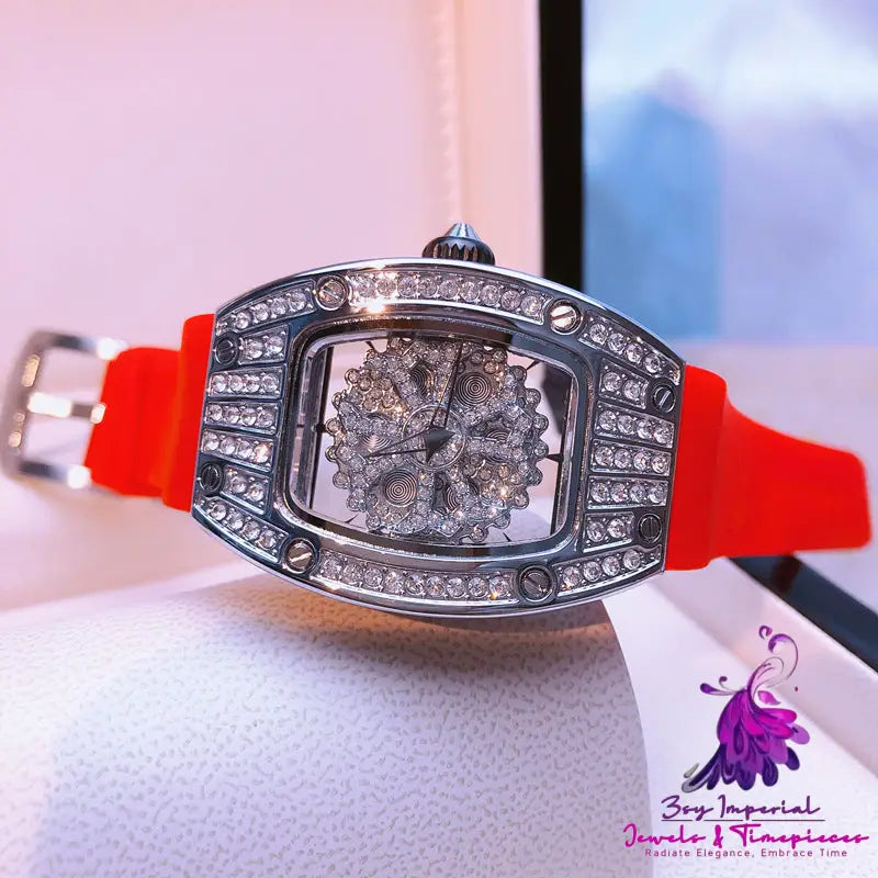 New Gypsophila Hollow Rotating Full Diamond Watch for Women