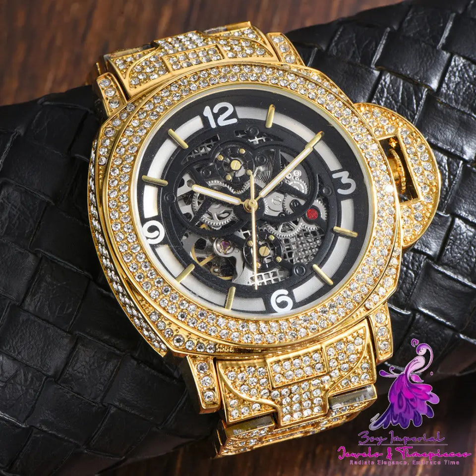 Full Diamond Luminous Hollow Mechanical Watch