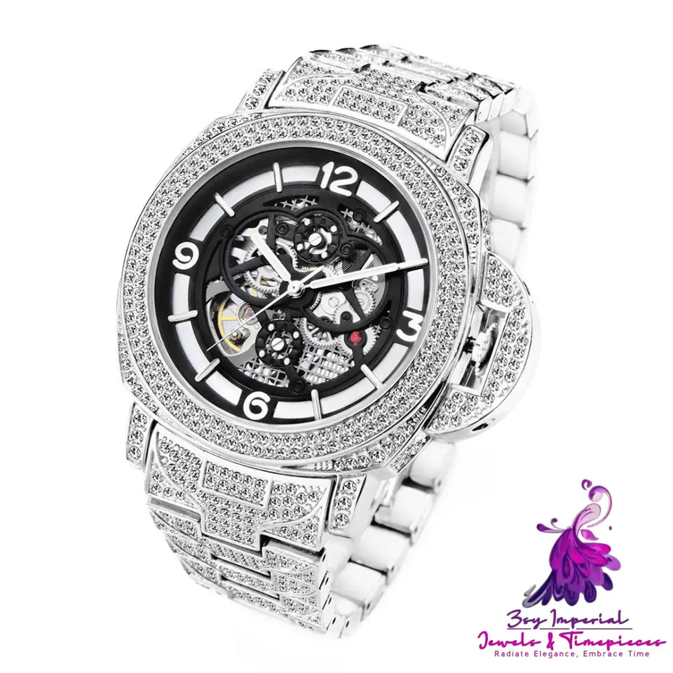 Full Diamond Luminous Hollow Mechanical Watch