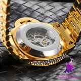 Full Diamond Luminous Hollow Mechanical Watch