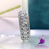 Horse Eyed Women’s Full Diamond Wide Ring Simple Style