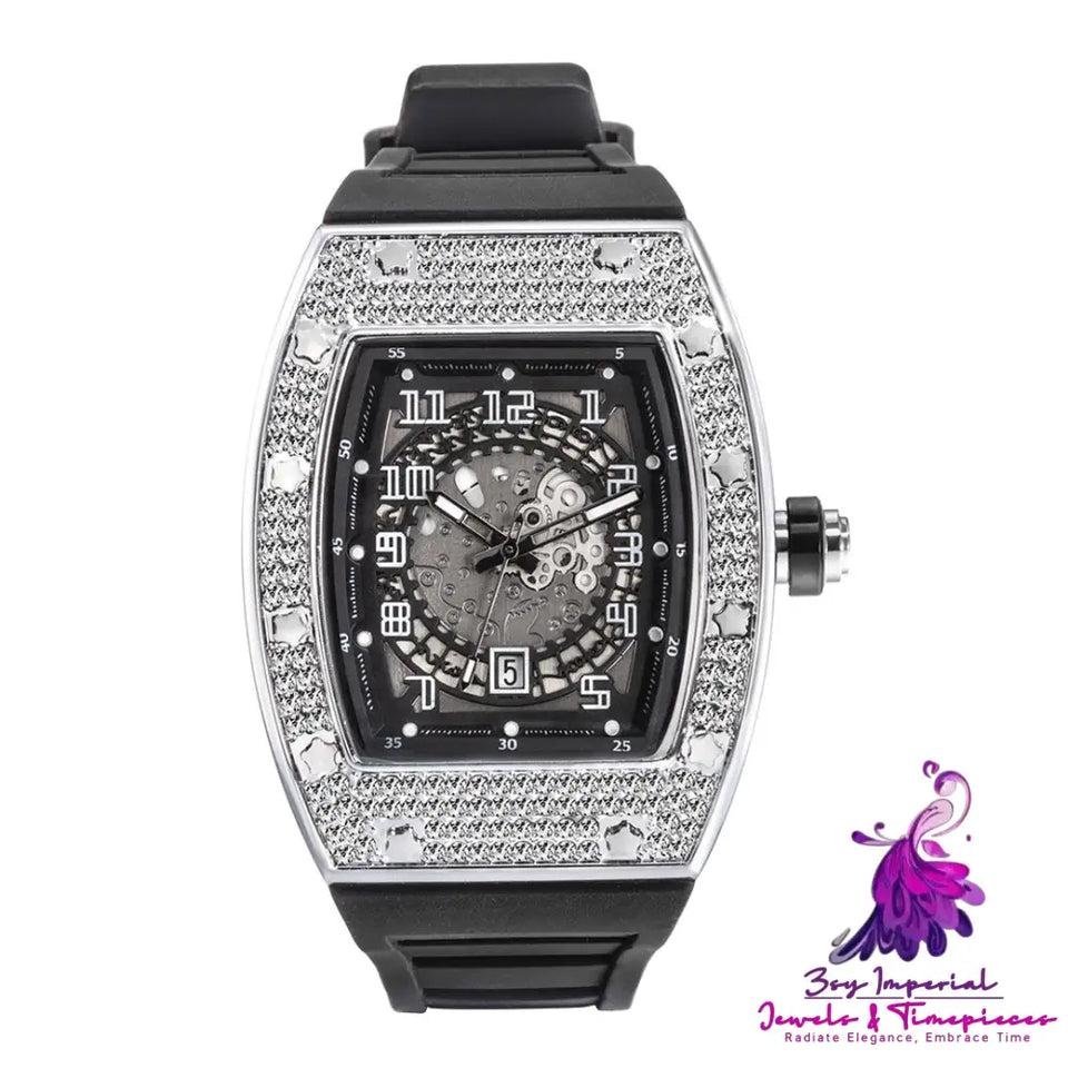 Full Diamond Silicone Band Men’s Watch