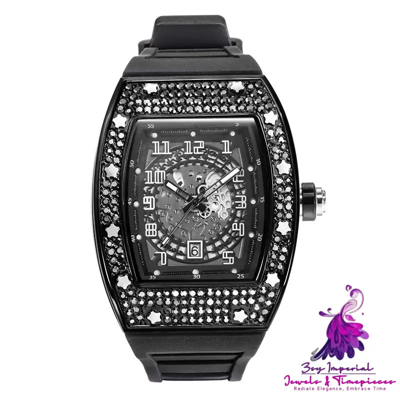 Full Diamond Silicone Band Men’s Watch