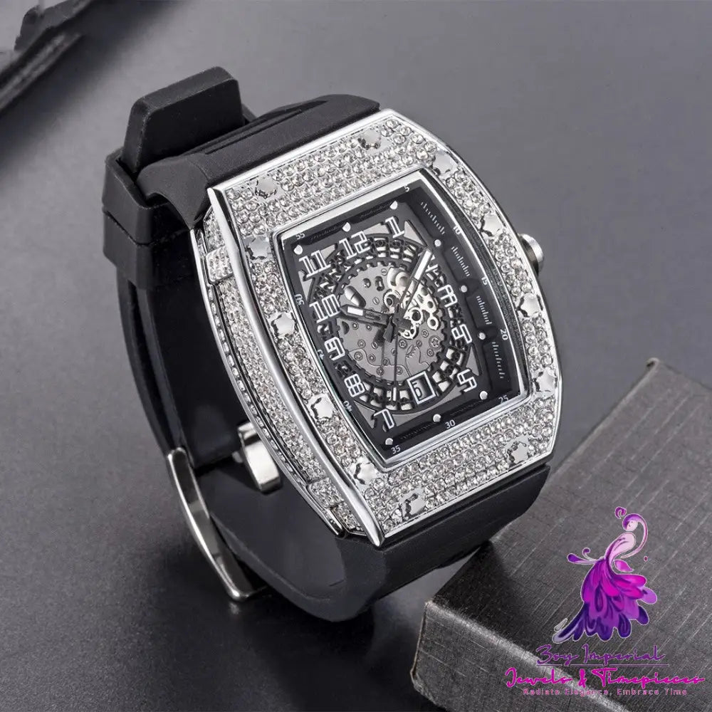 Full Diamond Silicone Band Men’s Watch