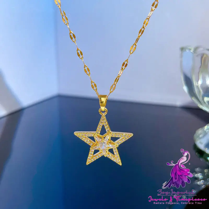 Heavy Industry Full Diamond Five-pointed Star Micro-inlaid