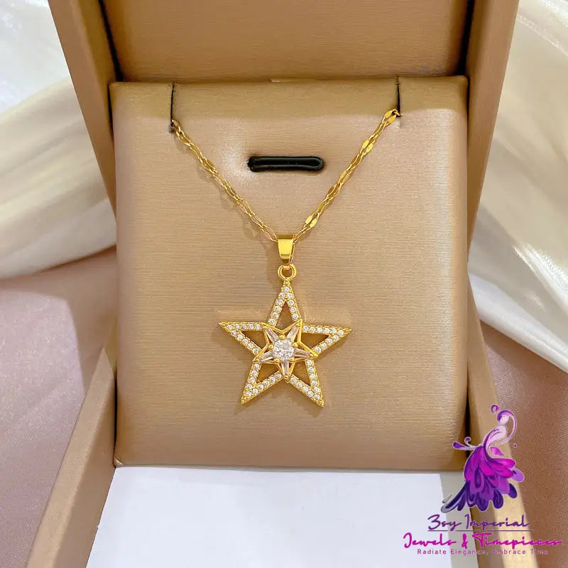 Heavy Industry Full Diamond Five-pointed Star Micro-inlaid