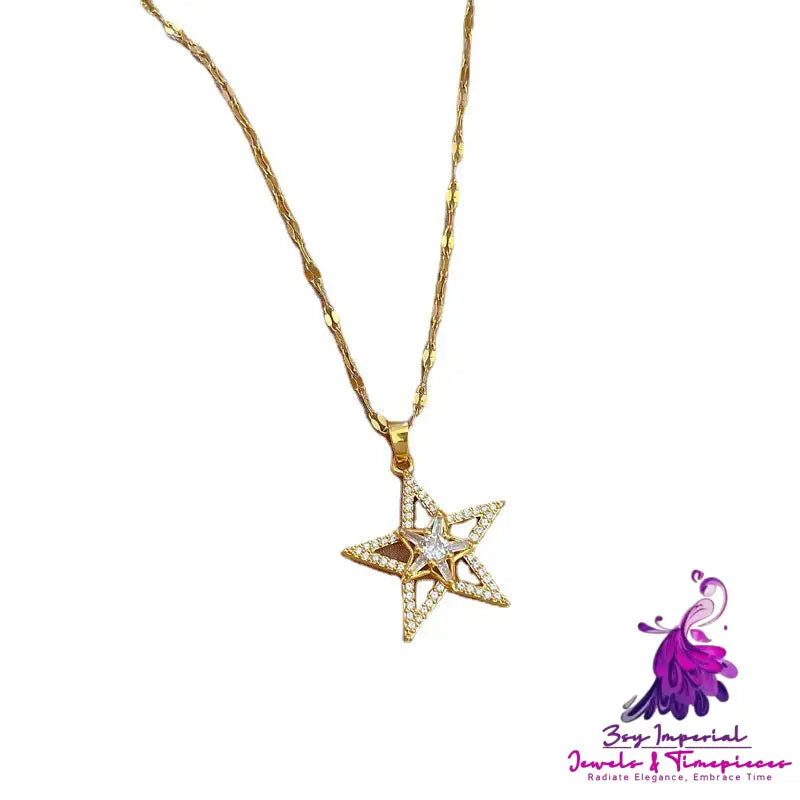 Heavy Industry Full Diamond Five-pointed Star Micro-inlaid