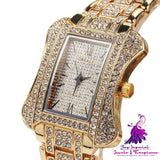 Full Diamond Square Quartz Watch