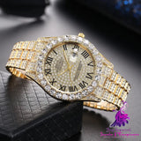 Diamond Roman Steel Band Watch