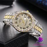 Diamond Roman Steel Band Watch