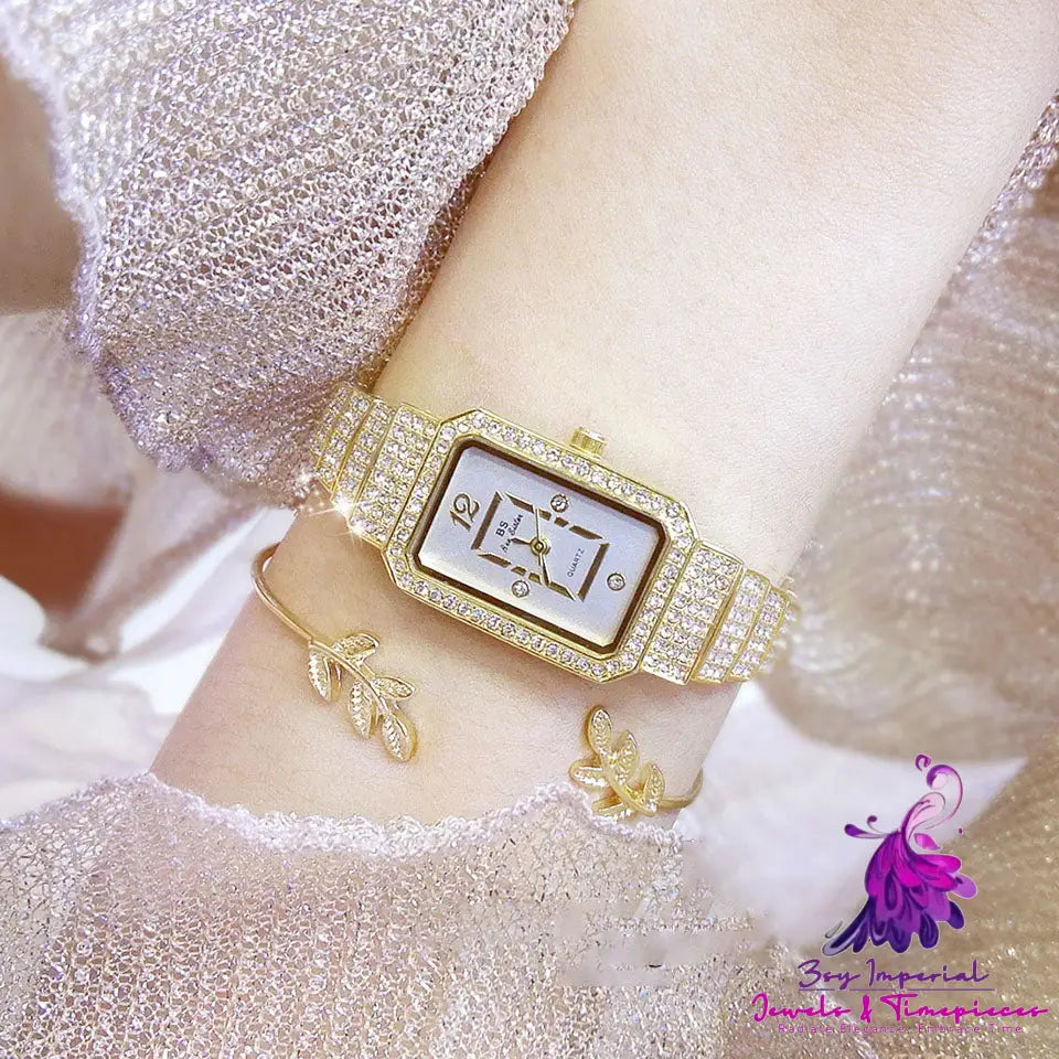 Full Diamond Ladies Quartz Watch