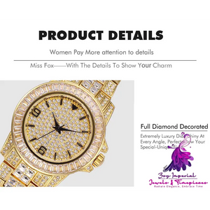 Full Diamond Stainless Steel Waterproof Watch