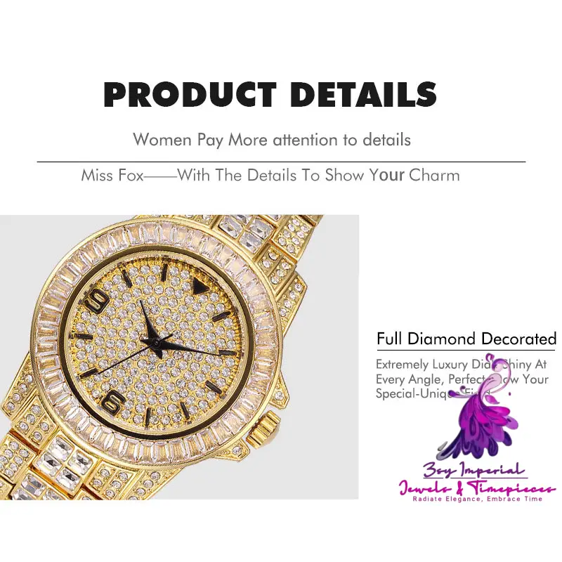 Full Diamond Stainless Steel Waterproof Watch