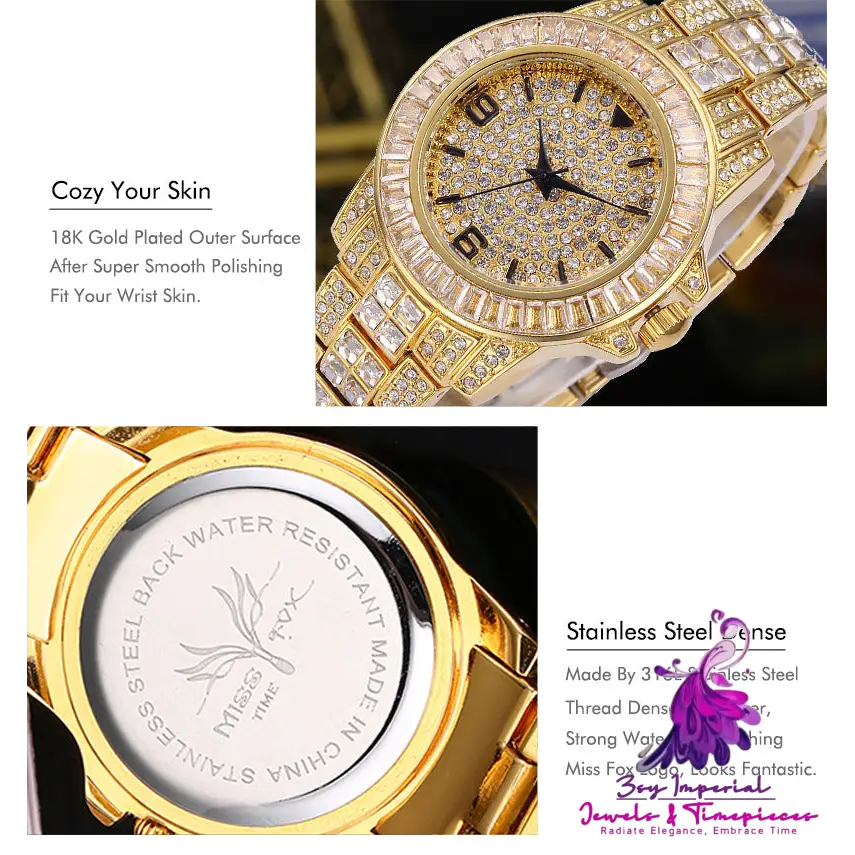 Full Diamond Stainless Steel Waterproof Watch