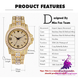 Full Diamond Stainless Steel Waterproof Watch