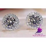 Classic Full Rhinestone Stud Earrings for Women