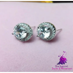 Classic Full Rhinestone Stud Earrings for Women