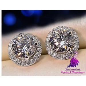 Classic Full Rhinestone Stud Earrings for Women