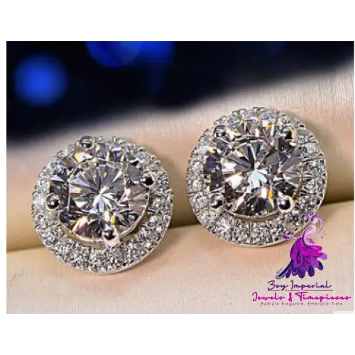 Classic Full Rhinestone Stud Earrings for Women