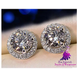 Classic Full Rhinestone Stud Earrings for Women