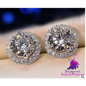 Classic Full Rhinestone Stud Earrings for Women