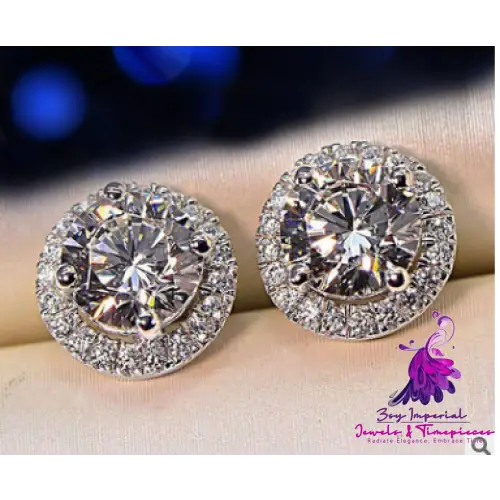 Classic Full Rhinestone Stud Earrings for Women