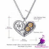 Black Stainless Steel Gear Heart Pendant