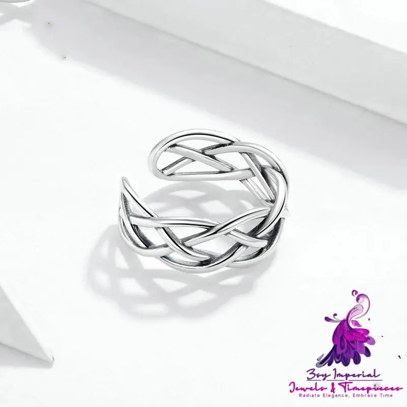 Woven Texture Sterling Silver Ring