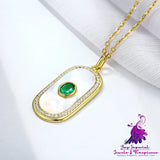 Geometric Round Emerald Pendant