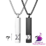 Simple Geometric Couple Zircon Perfume Necklace