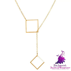 Creative Retro Simple Geometric Square Necklace